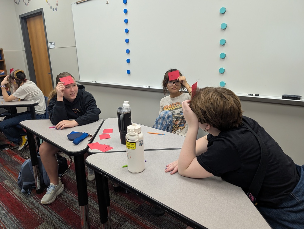Students playing a guessing game