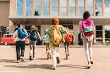 students attending school