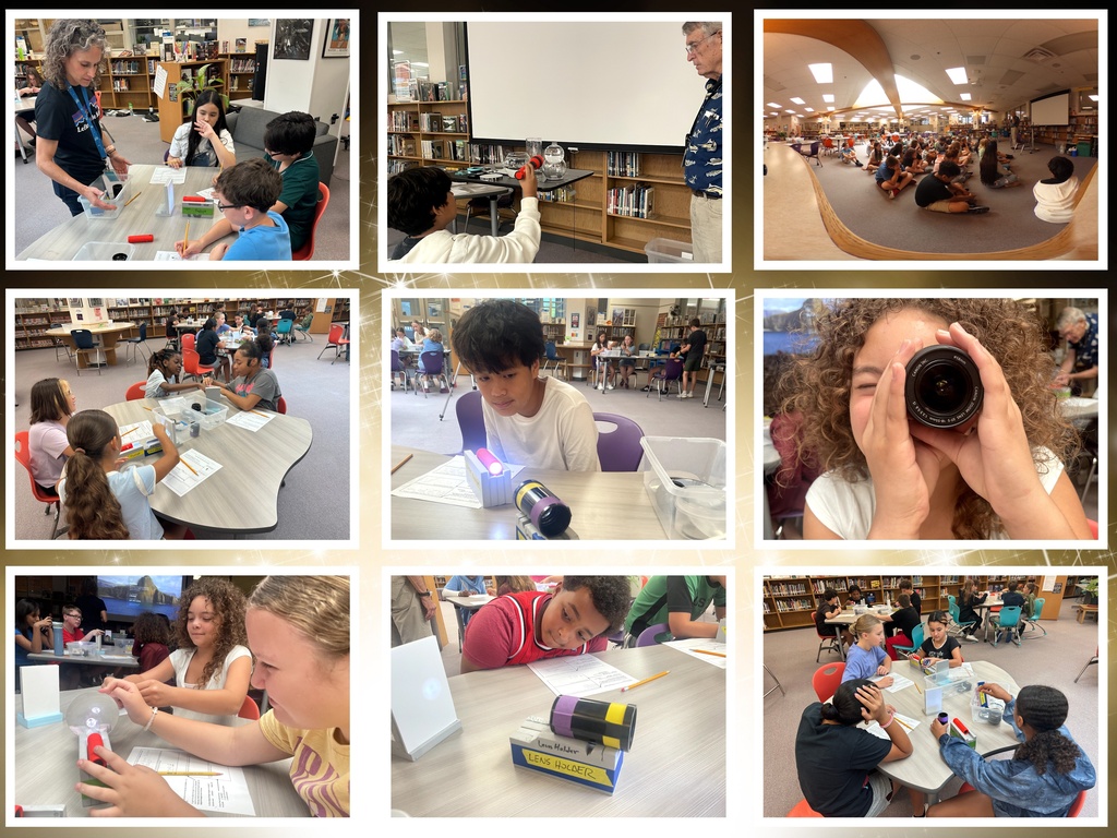 pictures of students and science lens activity