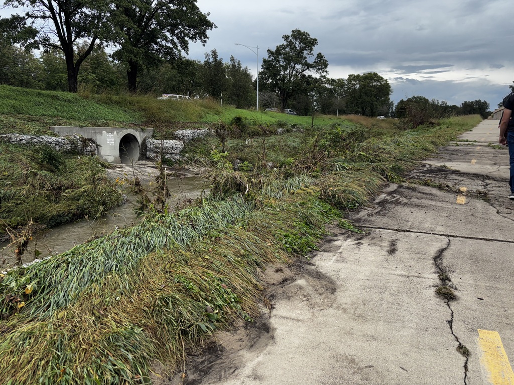 Trail flooding and sediment