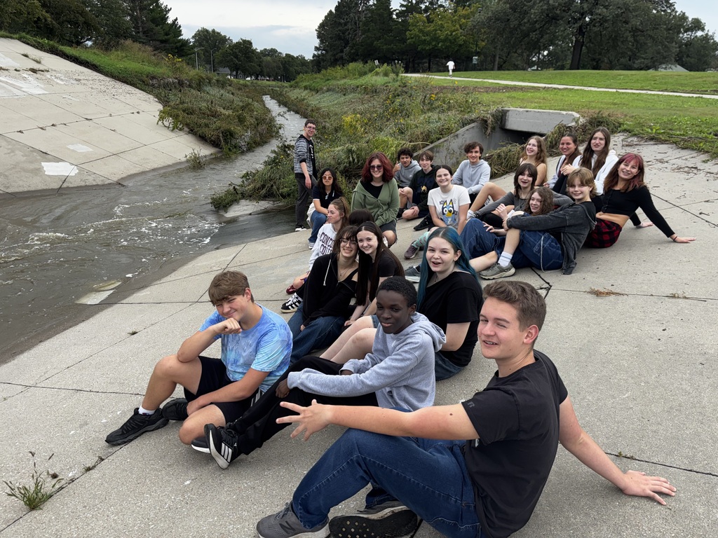 SFP Sophomores smiling at camera near the Antelope Creek