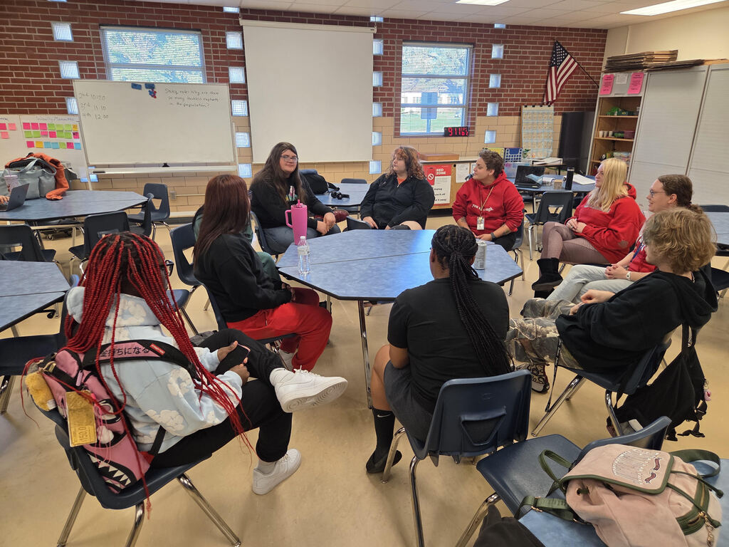 Students participate in a club