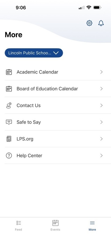 The more screen on the LPS App