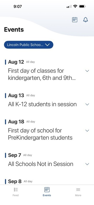 The Events on the LPS App