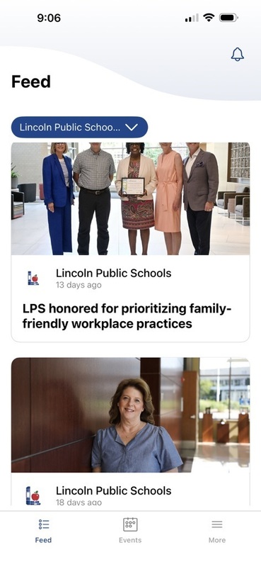 The newsfeed on the LPS App