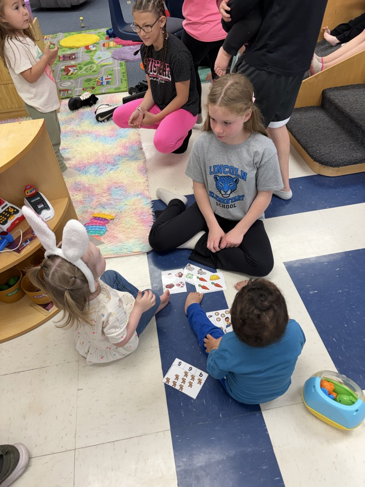 Little Leopard Learners had fifth grade reading buddies come today