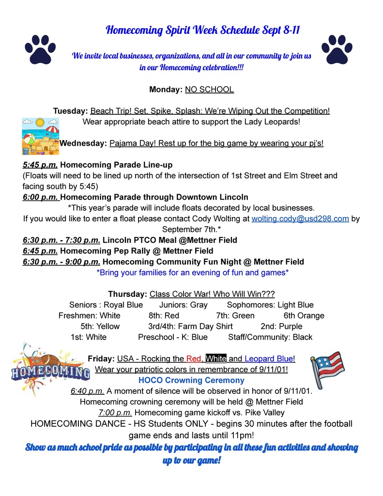 2026 Homecoming Activity Information