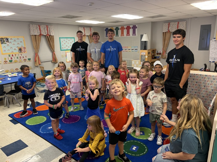 football seniors came to read with us 