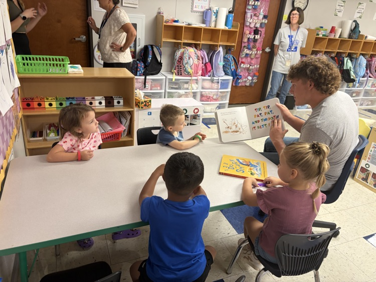 football seniors came to read with us 
