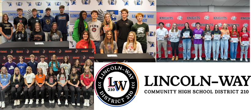 student athletes posing for photos at fall signing day