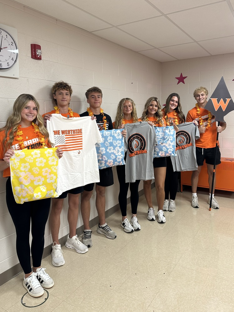 students with tropical bag