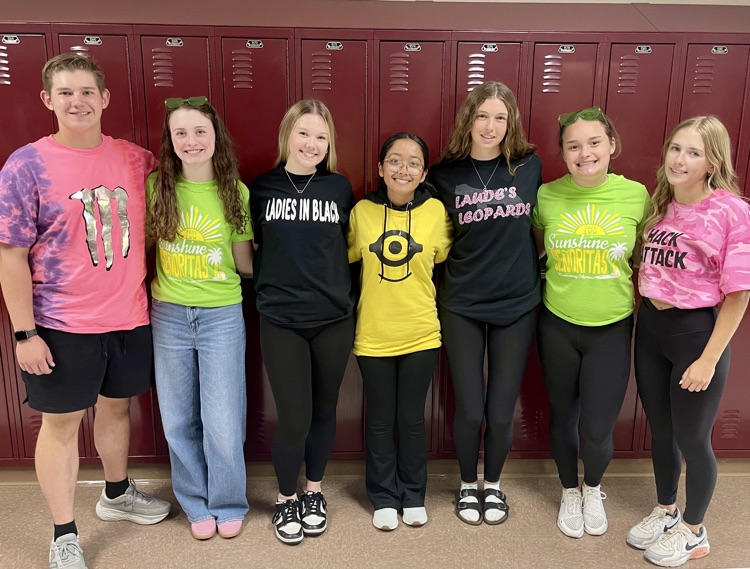students in Olympic shirts