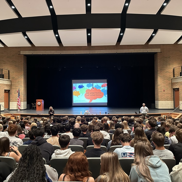 students attending presentation