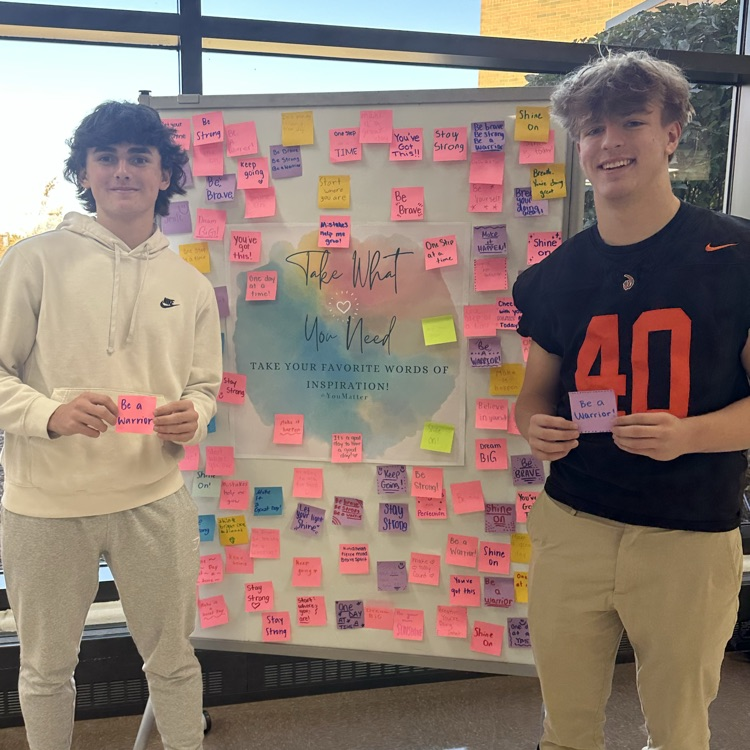 students with positive messages 