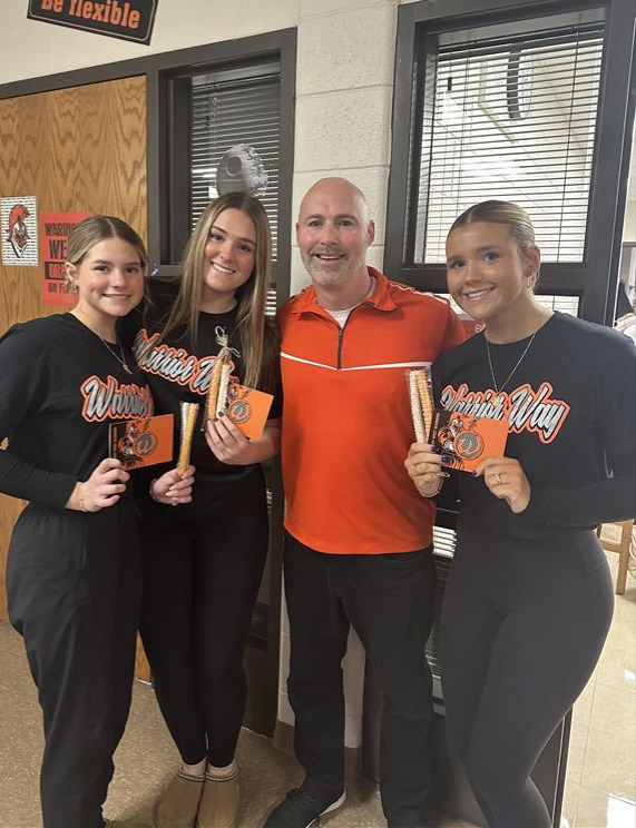 students with staff thank you