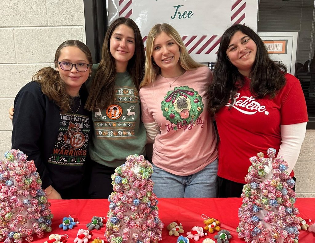 Festive photo of students doing a holiday activity