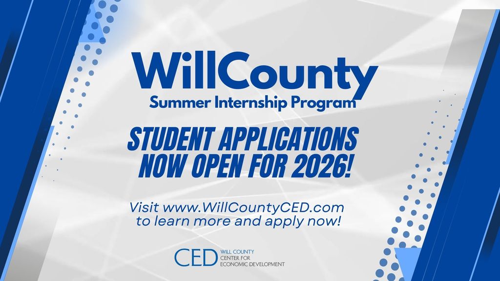 Will county CED summer internship program applications now open for 2026!
