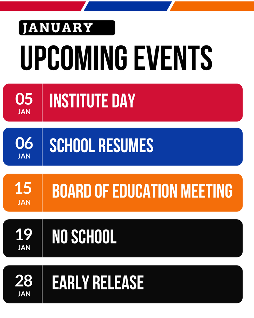 Upcoming events for january