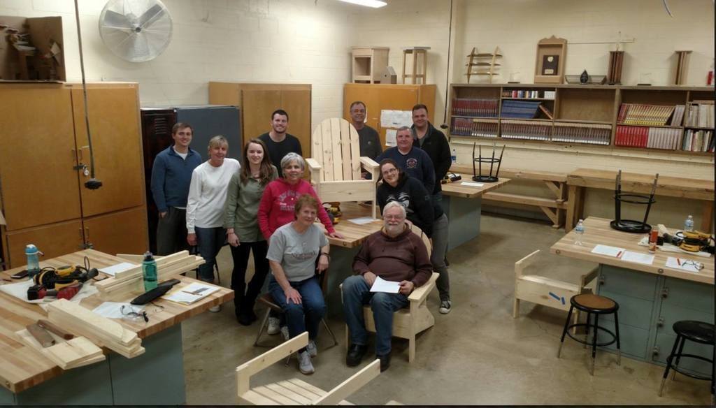 Adult woodworking class