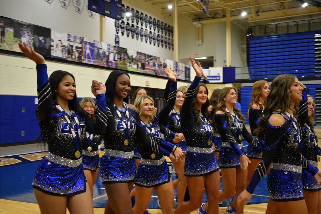 East Varsity Cheer trophy presentation