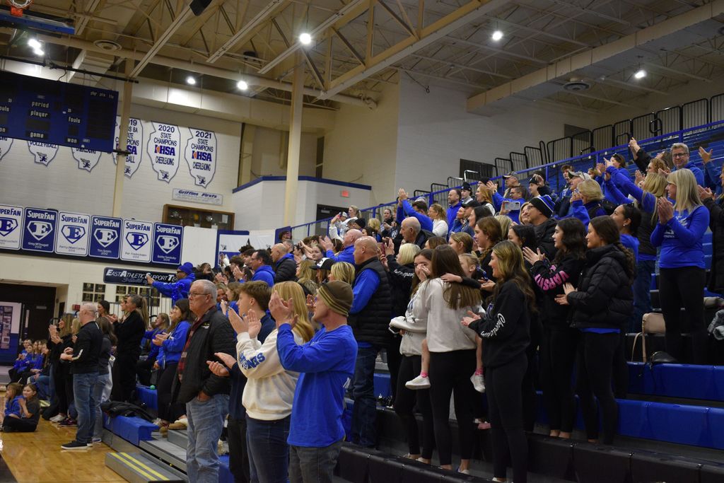 East Varsity Cheer trophy presentation