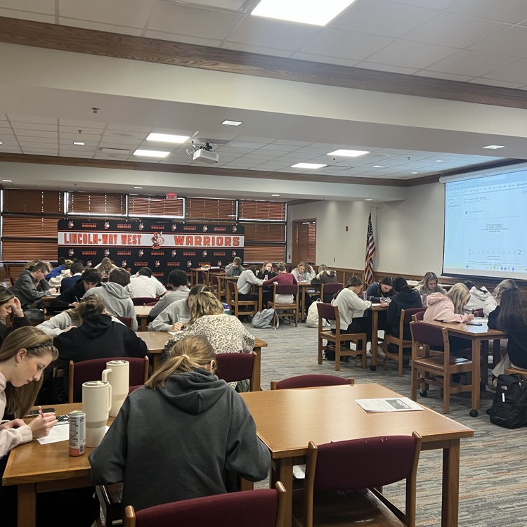 students practicing for testing