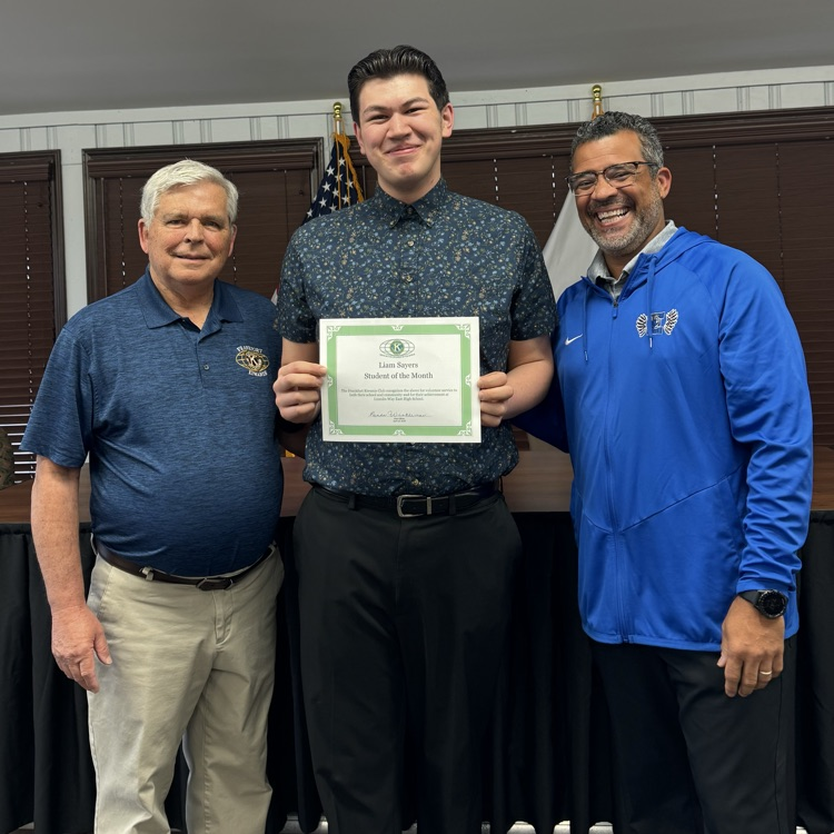 Kiwanis/LW East Student of the Month for April Liam Sayers 
