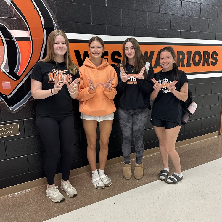 students wearing school spirit wear 