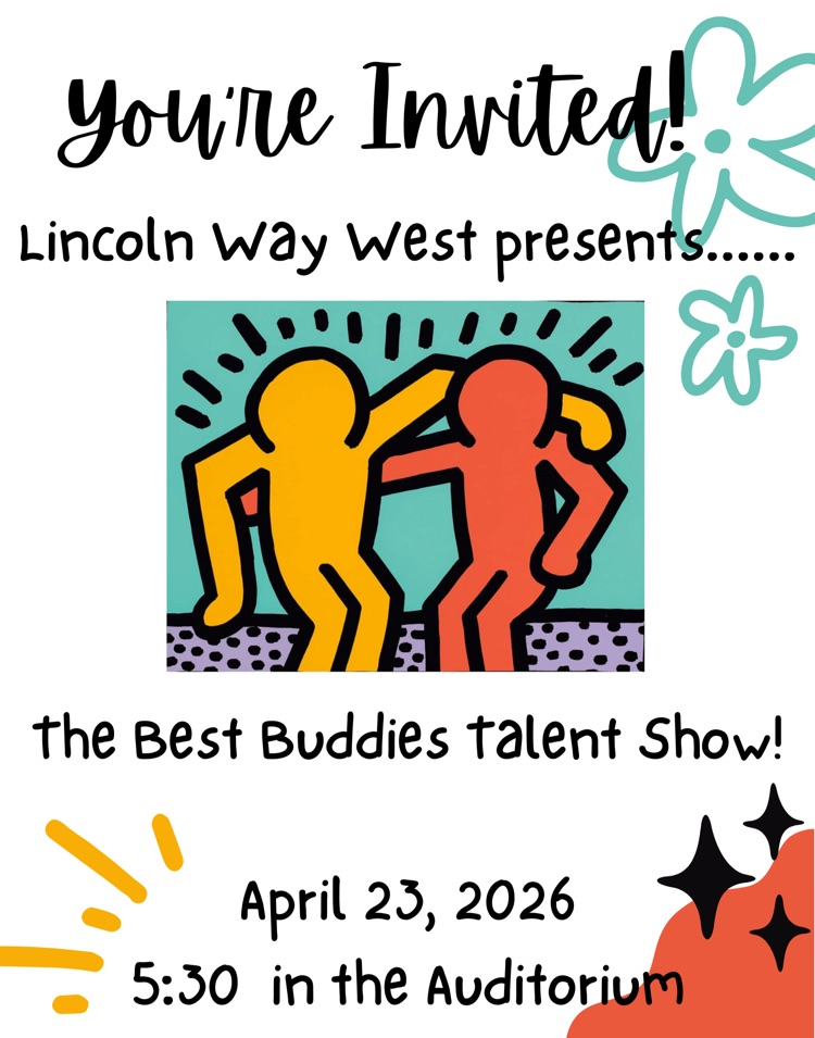 information about the best buddies talent show on April 23 at 5:30 pm in the auditorium 