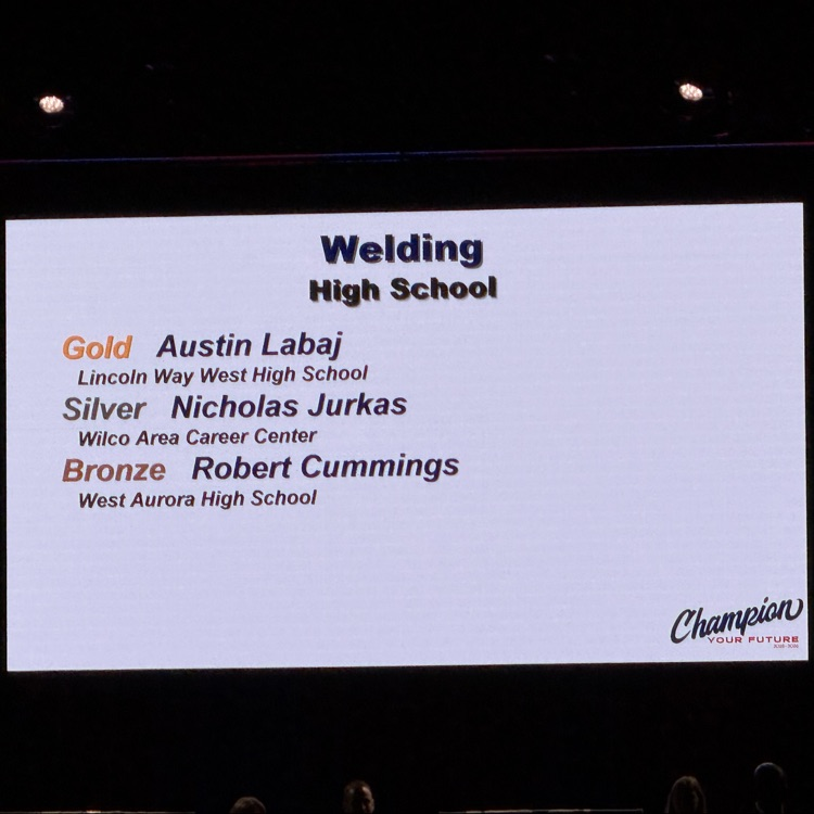 screen at the event with the student listed at the top