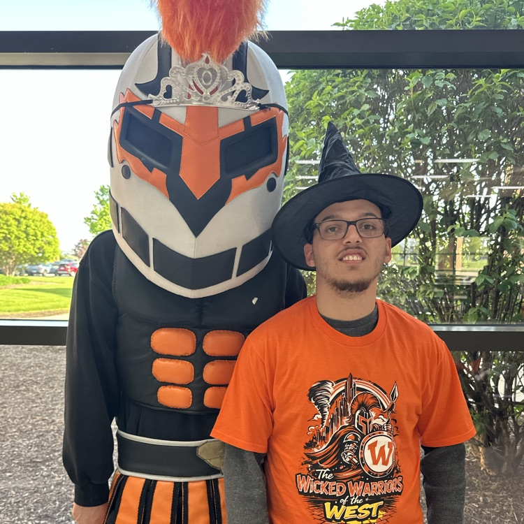 mascot and student