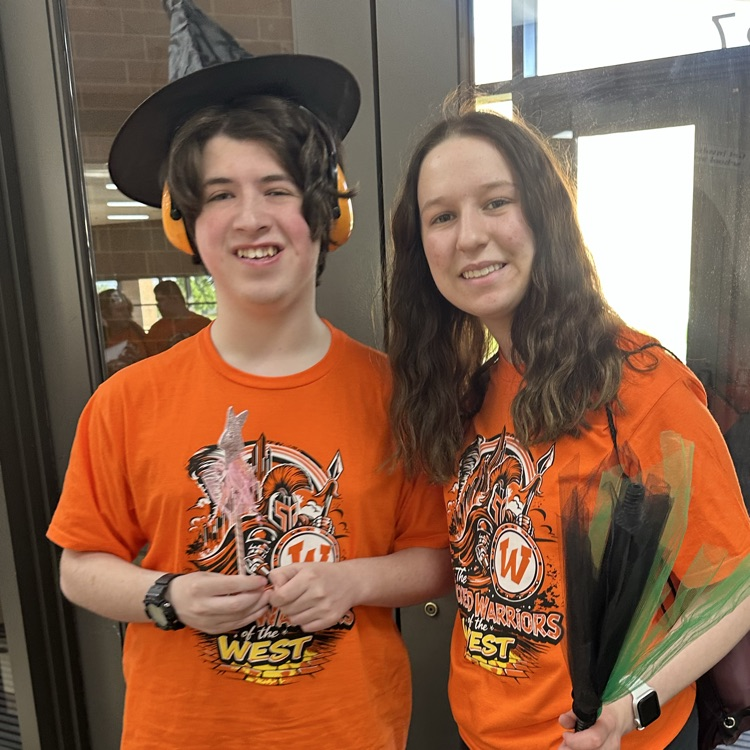 two students getting ready for the sendoff
