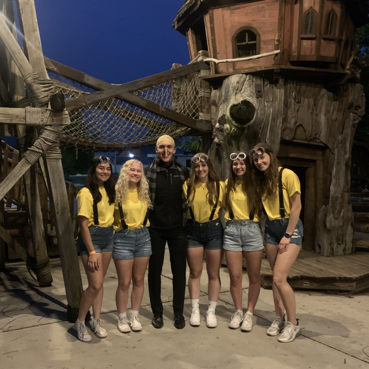 students in minions costumes