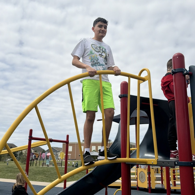 students at the park