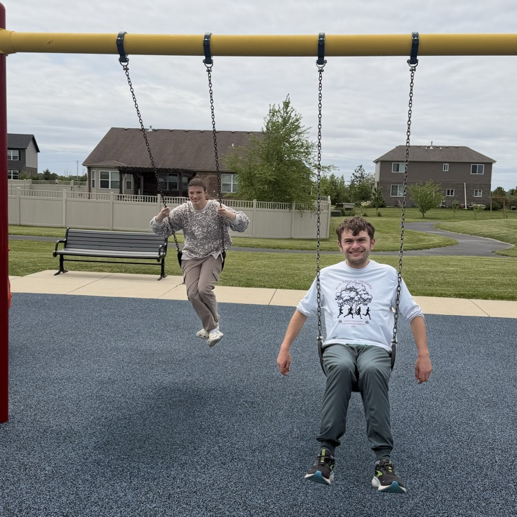 students at the park