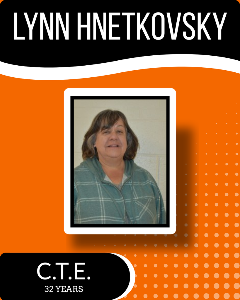 An orange and black card features a photo of a woman. Name reads "Lynn Hnetkovsky" with "C.T.E." below.