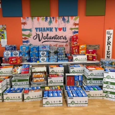 photo of food collection with snacks and water bottles