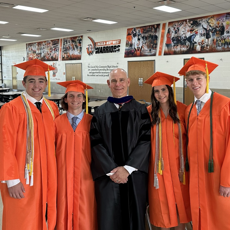 Senior class officers prior to graduation with principal
