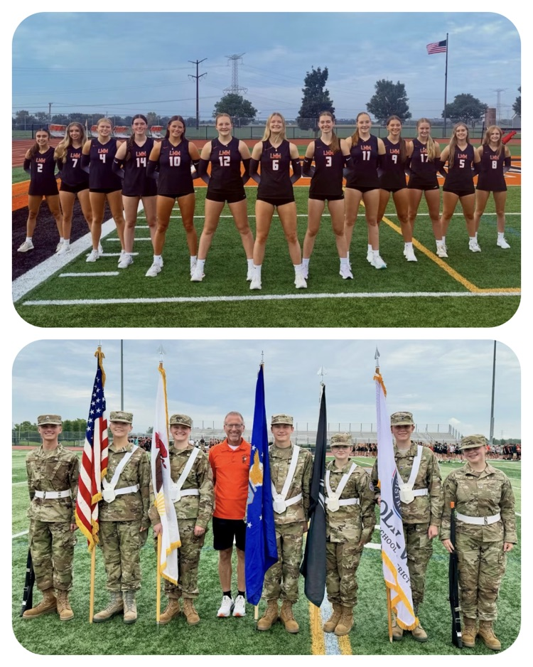 one photo of volleyball team with one photo AFJROTC