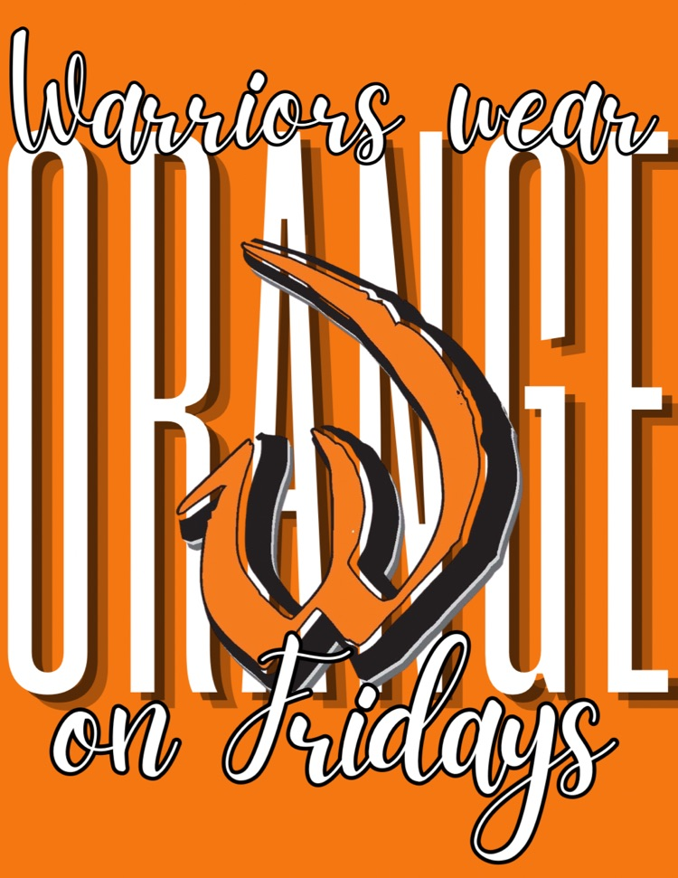 orange graphic stating Warriors wear on Fridays