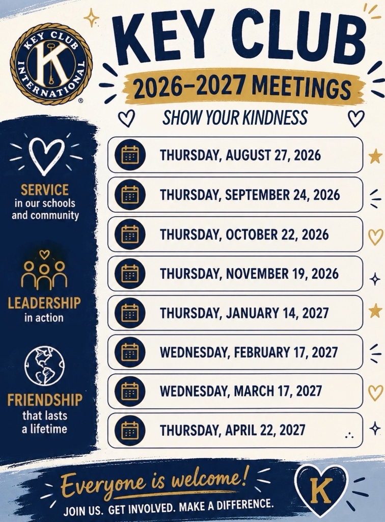 key club dates for the year