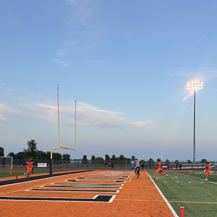 football player in the endzone