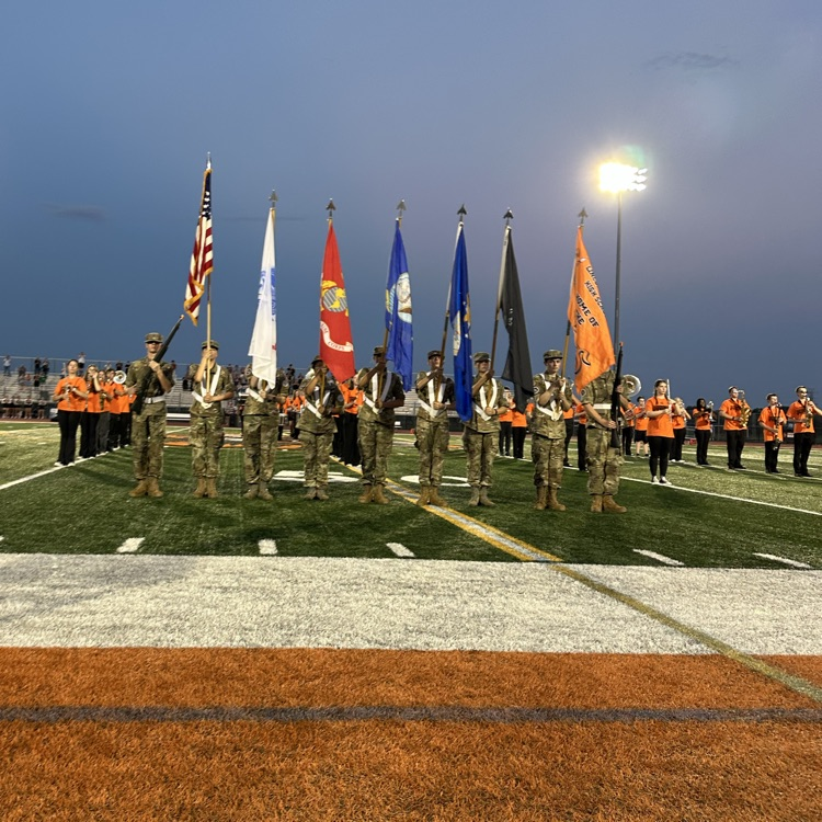 AFJROTC presenting the colors prior to the game