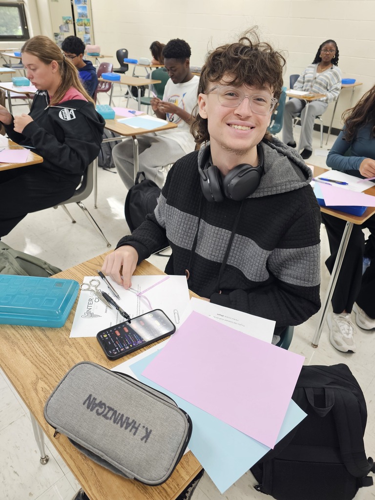 Students making Suicide Awareness book marks