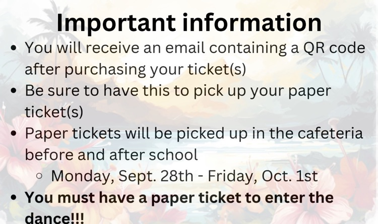 important dance ticket reminders