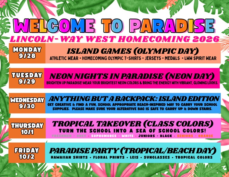 graphic of spirit days