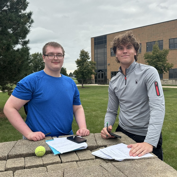 students working on lab outside