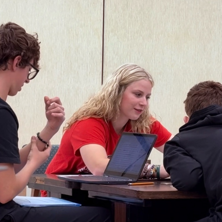 students working 