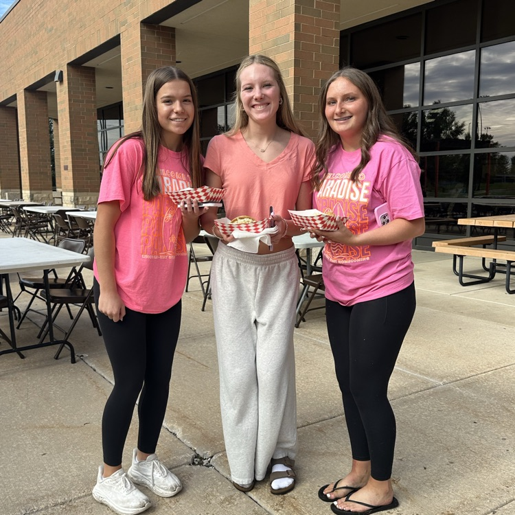 students outside at lunch