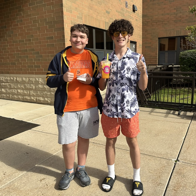 students outside at lunch